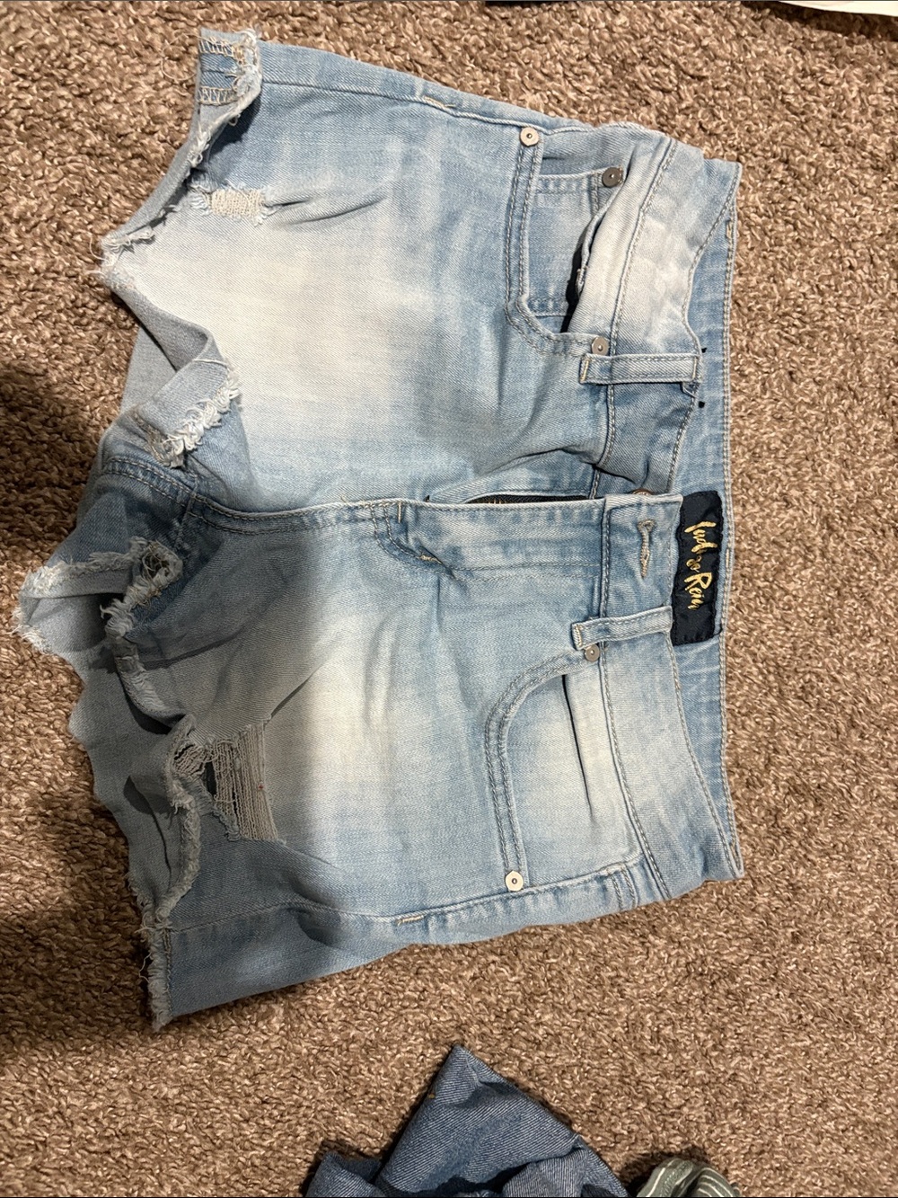 Indigo Rein Light Blue Distressed Denim Jean Shorts